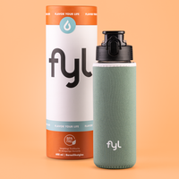 Szklana butelka do picia z rękawem (600 ml)